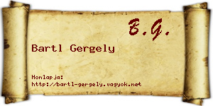 Bartl Gergely névjegykártya